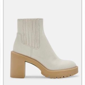 Dolce Vita Caster Booties Women's size 9.5 Sandstone Canvas MSRP $130